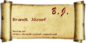 Brandt József névjegykártya